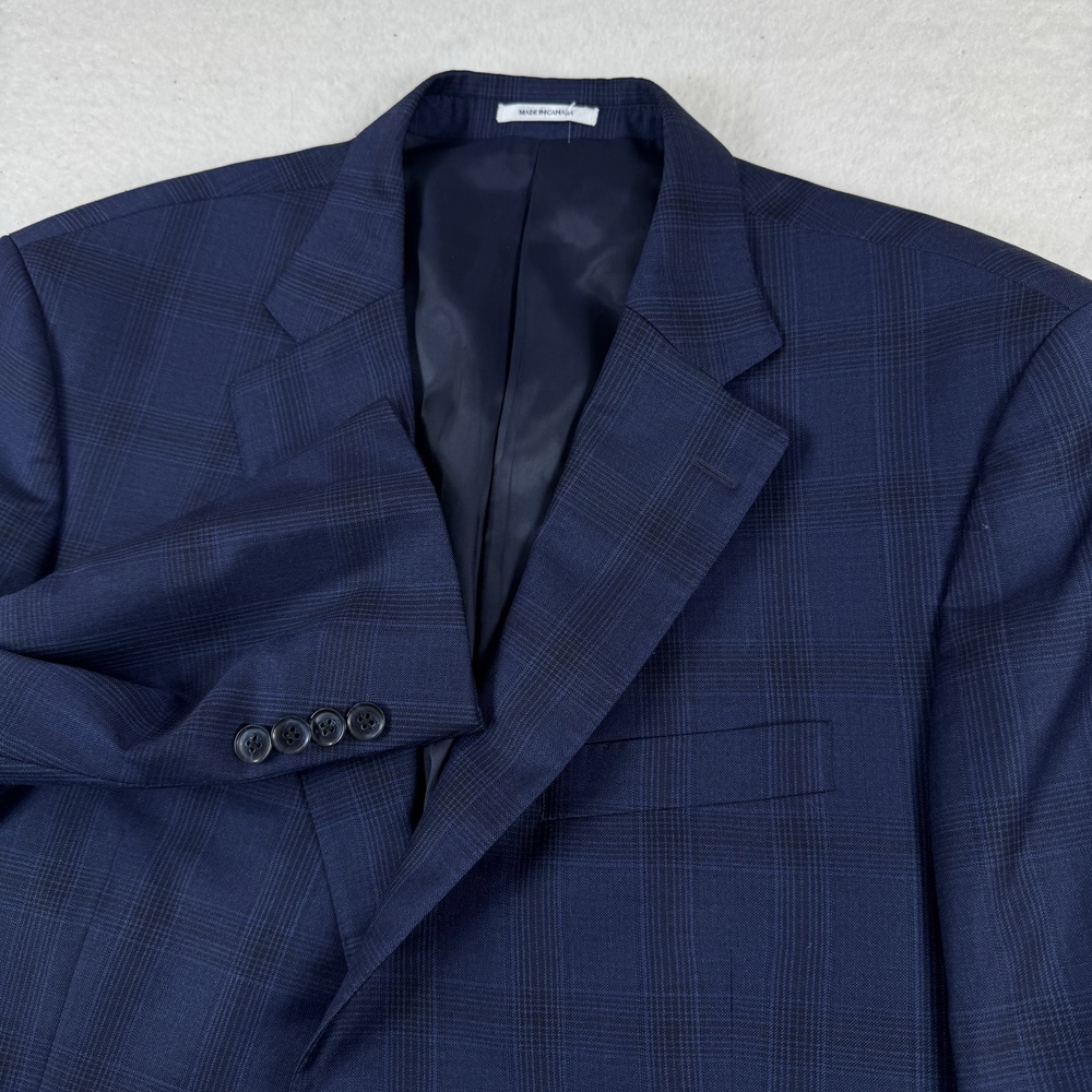 Peter Millar Sport Coat Mens Size 44S Blue Plaid Wool Lined Blazer Canada